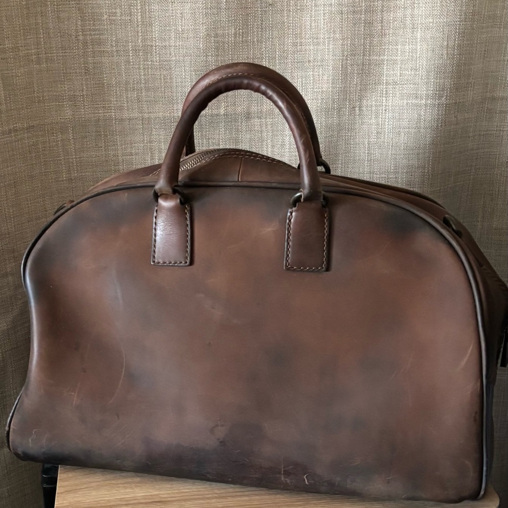 Fossil Rich Brown Leather Duffel Bag